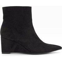 The Very Collection Wide Fit Wedge Ankle Boot - Black