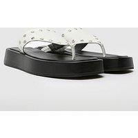 Schuh Toryn Stud Toe Post Sandal - White