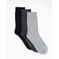 Jack & Jones Ordinary 3 Pack Ankle Socks - Black/Grey