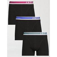 Jack & Jones Easton 3 Pack Logo Waistband Trunks - Black