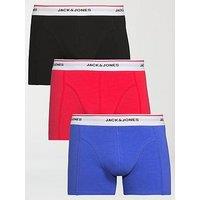 Jack & Jones Kaydon 3 Pack Logo Waistband Trunks - Black/Multi
