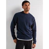 Jack & Jones Ollie Crew Neck Knitted Jumper - Navy