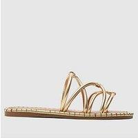 Schuh Tevin Feature Rand Flat Sandals - Gold