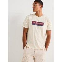Jack & Jones Orinwood Block Graphic Short Sleeve Crew Neck T-Shirt - White