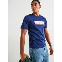Jack & Jones Orinwood Block Graphic Short Sleeve Crew Neck T-Shirt - Navy
