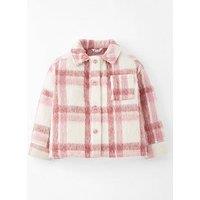 Mini V By Very Girls Check Shacket - Pink