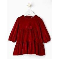 The Very Collection Baby Girls Velvet Bow Dress - Red