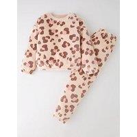 The Very Collection Girls Animal Print Fleece Pj Set - Multi