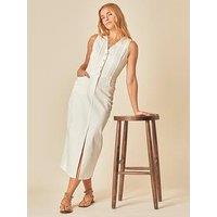 Nobodys Child Denim Mayflower Midi Plain Dress - White