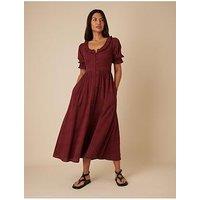 Nobodys Child Flossie Midaxi Dress Plain - Burgundy - Red