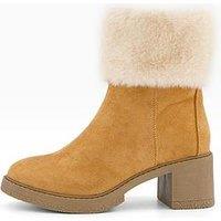 The Very Collection Extra Wide Fit Block Heel Boot - Brown