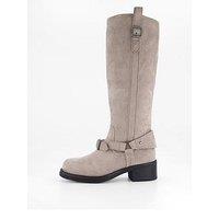 The Very Collection Wide Fit Biker Knee Boot - Grey