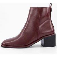 The Very Collection Block Heel Ankle Boot - Burgundy