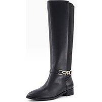 The Very Collection Elastic Panel Riding Knee Boot - Black