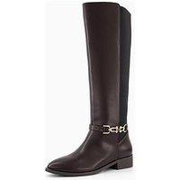 The Very Collection Elastic Panel Riding Knee Boot - Brown