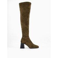 The Very Collection Square Toe Over Knee Boot - Khaki