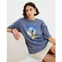 River Island Ocean Shell Pearl T-Shirt - Blue