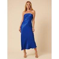 Nobodys Child Ellie Satin Bandeau Ellie Midi Dress - Blue