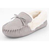 The Very Collection Moccasin Slippers - Grey