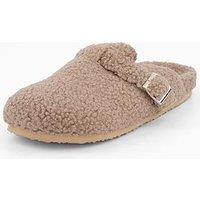 The Very Collection Faux Fur Lined Clog Slipper - Cream