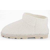 The Very Collection Borg Slipper Boot - Cream