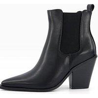 The Very Collection Wide Fit Western Boot With Elastic Gusset - Black
