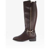 The Very Collection Extra Wide Fit Flat Boot With Zipper - Chocolate Brown