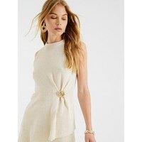 River Island Texture Shell Trim Tunic - Cream