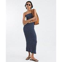 River Island Textured Bandeau Dress - Blue