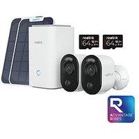 Reolink 4K Security System, 128Gb Microsd Card, Smart Detection, Hub1 With 2&Times; Argus Series B350 & Solar Panel + 128Gb