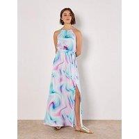 Apricot Gradient Glow Satin Dress