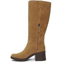 Timberland Bellevaux Knee High Suede Heeled Boot - Medium Brown