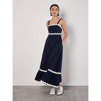 Apricot Rick Rack Trim Trapeze Midaxi Dress