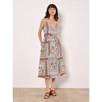 Apricot Tropical Scarf Dress - Green