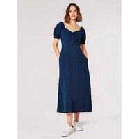 Apricot Tie Detail Milkmaid Midaxi Dress - Blue