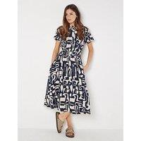 Apricot Grecian Geo Shirt Midaxi Dress
