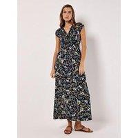 Apricot Botanical Ditsy V/Nk Maxi Dress