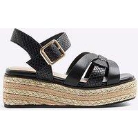 River Island Girls Weave Wedge Sandals - Silver