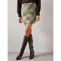 V By Very Check Pocket Mini Skirt - Green