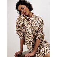 Apricot Ikat Denim Jacket
