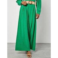 Apricot Pleated Belted Palazzo Trouser