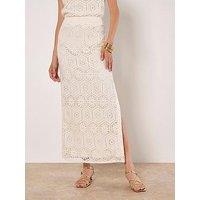 Apricot Tile Crochet Maxi Skirt