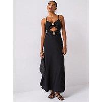 V By Very Shell Detail Cut Out Maxi Dress - Black