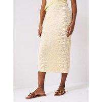 V By Very Textured Midaxi Skirt Co-Ord - Yellow
