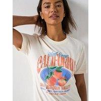 V By Very Oversized Oranges Graphic Tee - White