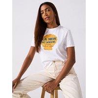 V By Very La Mer Shell Graphic T-Shirt - White