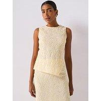 V By Very Asymmetric Hem Textured Top Co-Ord - Yellow