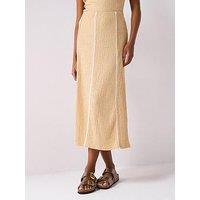 V By Very Contrast Seam Detail Skirt - Camel