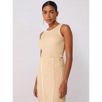 V By Very Contrast Seam Detail Vest - Camel