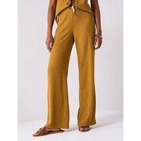 V By Very Textured Wide Leg Trouser Co-Ord - Yellow